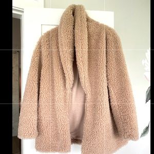 Somedays Lovin teddy bear jacket in blush